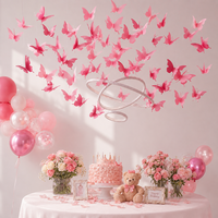 Guirlande papillon 3D arc-en-ciel verticale colorée à suspendre pour la Saint-Valentin, décoration de fête, anniversaire, mariage