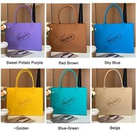 Sac fourre-tout en feutre épais personnalisé avec logo de marque, ouverture supérieure, réutilisable, sac à bandoulière, sac promotionnel décontracté pour femmes, usage quotidien