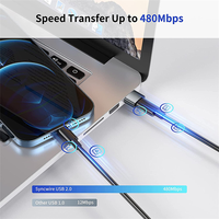 Adaptador Convertidor OTG de Carga Súper Rápida Tipo C, de USB C Hembra a USB 2.0 Macho