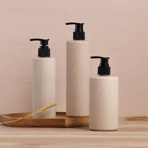 500ml umwelt freundliche biologisch abbaubare Großhandels flaschen Lotion Weizens troh Plastik lotion Pump flaschen für Dusch gel Shampoo flaschen