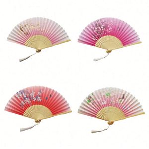 Abanicos de Bambú Satinados Estilo Japonés, Decoración Art Deco para el Hogar, Abanicos Ecológicos Pintados a Mano, Bolsa de Regalo para Bodas y Fiestas - Product Image 1