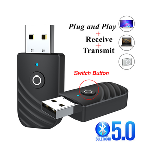 อะแดปเตอร์ไร้สาย USB บลูทูธ 5.0 BT 3 ใน 1 ตัวรับสัญญาณบลูทูธพร้อมสายสัญญาณเสียง 3.5 มม.สำหรับรถยนต์ทีวีพีซีคอมพิวเตอร์สเตอริโอ - Product Image 1