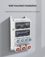 Armoire de distribution d'alimentation industrielle murale étanche IP65 en alliage PC résistant aux chocs, personnalisable OEM/ODM, 6 prises 32A