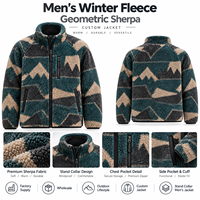 Veste d'hiver en polaire sherpa pour homme, jacquard, fermeture éclair intégrale, manteau décontracté chaud, conception personnalisée OEM ODM, fournisseur de vêtements en gros