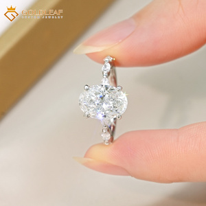 Anillo de diamantes de corte ovalado Goldleaf PT950 de platino con certificado IGI de 2, 3 y 4 quilates DEF‑VVS/VS para compromiso, boda, aniversario y uso diario - Product Image 3