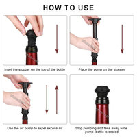 Perfect Products Wijn Vacuümpomp 4 Stoppers Set Ergonomische Handgreep Herbruikbare Wijnbeschermer voor Luchtdichte Sluiting