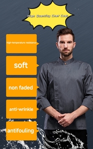 Veste de <span class=keywords><strong>chef</strong></span> à manches courtes/longues, couleur unie, coton, pour la pâtisserie, la restauration, la cuisine, uniforme de serveur d'hôtel - Product Image 6