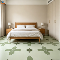 Meilleure Vente Carrelage en Porcelaine Mate Moderne Trèfle à Quatre Feuilles 800x800mm Vert Matcha pour Cafés, Salles de Bain et Sols de Salle à Manger