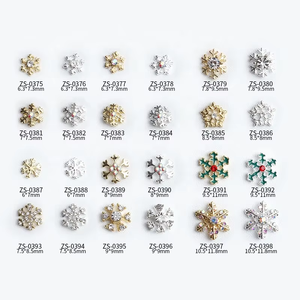 Paso Sico Fournitures Japonaises Coréennes Alliage Doré Argenté Flocon de Neige Noël Breloques 3D pour Ongles pour <span class=keywords><strong>Manucure</strong></span> - Product Image 3