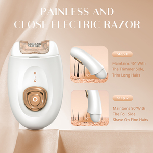 Épilateur rechargeable 2 en 1 Type-C en acier inoxydable avec brosse nettoyante pour le visage pour femmes - Product Image 5