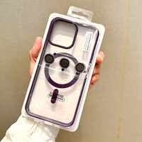 2 in 1 TPU+PC Macron Clear Shockproof Magnetic Phone Case Cover Pelindung Lensa Kamera untuk iPhone 13 14 15 16 18 17 Pro Max Plus