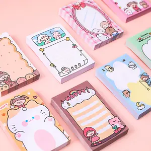 Private label custom beautiful Note pad stationery label tag cartoon cat girl sticky note