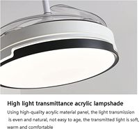 Ventilador de Techo LED de 42 Pulgadas con Lámpara, Control Remoto, 6 Velocidades, Motor de Cobre, Ventilador de Techo Moderno para Dormitorio