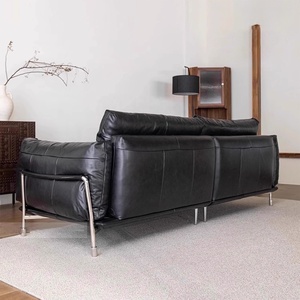 Zayshine Italian Bauhaus Luxueus Echt Leer Zwart <span class=keywords><strong>3</strong></span>-zits Woonkamer Sofa Set Modulaire Hotel Kantoor Appartement Sofa - Product Image 5