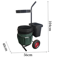 Chariot de jardin à 2 roues avec porte-outils, sac de transport mobile en toile Oxford à 8 poches