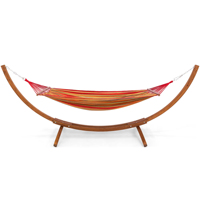 Support de hamac en bois courbé de 10 pieds, matelassé, double, portable, pour l'extérieur et l'intérieur, en pin, pour hamac en arc, lits pliants pour la maison et le jardin