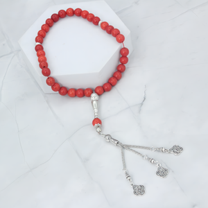 Tasbih Musulmán YASEEN de Turquesa con Patrón Étnico Duradero, 10mm, 33 Cuentas, Regalo de Ramadán, Venta al por Mayor - Product Image 1