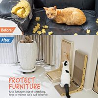 Griffoir à chat en bois personnalisé, tapis à gratter en sisal, planche à gratter en forme de L pour chats d'intérieur, monté au sol avec souris