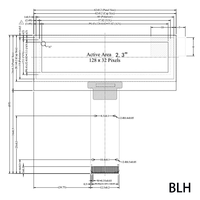 Modul PMOLED 2,23 inci 128x32 SSD1305 Antarmuka I2C/SPI Layar Kecerahan Tinggi