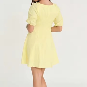 Vestido Midi Sexy y Elegante para Primavera/Verano, Sin Mangas, Casual, con Volantes, Decoración Moderna, Diseño Sólido para Mujer - Product Image 3