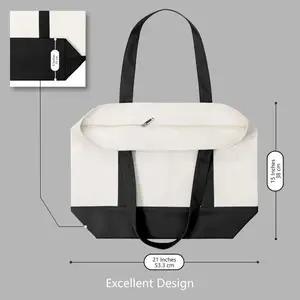 Luxury Heavy Duty Woman Handbag Cotton Canvas Eco-friendly Waterproof Durable Reusable Grocery Shopping Shoulder Tote Bag