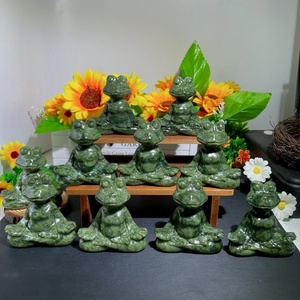 Estatua de Rana de Yoga Tallada en Jade Xiuyan Natural al por Mayor, Figura de Rana para Meditación, Sanación de <span class=keywords><strong>Chakras</strong></span>, Decoración de Escritorio, Regalo de Cristal - Product Image 2