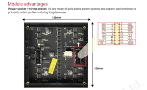จอแสดงผล LED P4 สำหรับภายในอาคาร ขายดี โมดูล LED P4 สำหรับภายในอาคาร ขนาด 128x128 มม. โมดูล LED สีเต็มรูปแบบ โมดูลแผงป้ายดิจิทัล - Product Image 3
