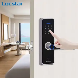 Lockstar Tuya kunci pintu apartemen cerdas, kunci rumah elektronik cerdas Wifi dengan kata sandi Wifi, kunci pintu