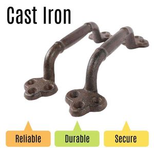 WEKIS Heavy Duty Large Modern Cast Iron Barn <b>Door</b> <b>Handle</b> Brushed Nickel/Matte Black/Oil Rubbed Bronze Finishes for Gates - Product Image 4