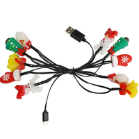 Guirlande lumineuse de Noël en forme de dessin animé, 1,4 m, 10 LED, blanc chaud, compatible avec le connecteur USB-C, câble de chargeur iPhone, IP44