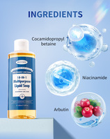 Savon liquide naturel et biologique multi-usages OEM 18-en-1, végétalien, adapté pour le corps, le visage, les cheveux, les mains, la vaisselle, les animaux domestiques, la lessive ; IFRA MSDS