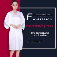 Robe de client de salon tendance, peignoir pour coloration capillaire, kimono de coiffure, vêtement de salon de beauté, cape de coiffure en fausse soie