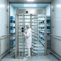 Tourniquet de contrôle d'accès intégré pleine hauteur, passage unique bidirectionnel pour projets de tours de bureaux