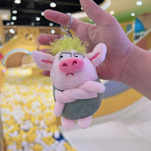 Angry Green Hairy Pig juguete de peluche llavero muñeca bolsa colgante hombre y mujer regalos de cumpleaños peluche feo lindo <span class=keywords><strong>cerdo</strong></span> llavero muñeca - Product Image 5