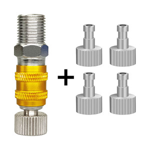Connecteur rapide pour aérographe plaqué or avec 4 raccords mâles, contrôle du débit d'air réglable, accessoire pneumatique - Product Image 1
