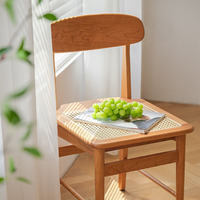 Chaise en osier pour manger Cadre en bois naturel avec coussin en rotin creux Arts and Craft Accent Chair