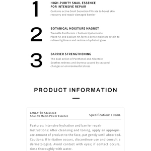 Suero Facial Reparador e Iluminador con 96% de Péptidos de Secreción de Caracol y Ácido Hialurónico, Venta al Por Mayor - Product Image 4