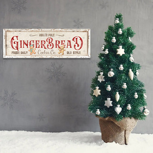 Décorations de Noël, ornements pour créer l'ambiance de fête de Noël, panneaux en bois en forme d'homme en pain d'épices, décorations murales. - Product Image 3