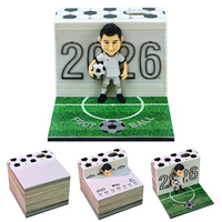 Calendrier 2027 Bloc-notes 3D Coupe du Monde de Football 2026 Souvenirs Art de la sculpture sur papier Notes autocollantes avec porte-stylo Décoration de bureau