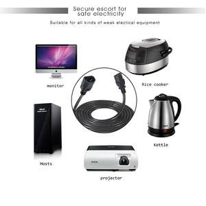 Câbles PC IEC C14 vers C5 3FT 6FT 10A 250V IP11 Câble d'alimentation pour ordinateur 3 fils Appareil - Product Image 4