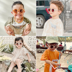 Gafas de Sol Redondas para Niños y Niñas, Monturas de Gafas Mate Esmeriladas, Lentes de Sol Personalizadas para Bebés - Product Image 3