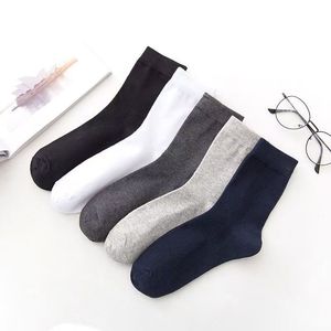 Zhuji Men's Crew <b>Socks</b> Solid Color Breathable Odor Resistant Sweat Absorbent Business Casual Spring Autumn Wear - Product Image 3