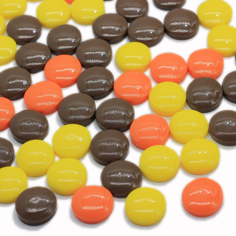 100pcs Sweet Colorful Jelly Bean Resin