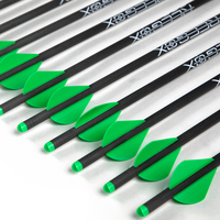 Flèches en carbone pur pour arbalète, 20 pouces, OD 8,8 mm, pointes en acier, nocks en plastique, longueur personnalisable, vert, logo personnalisé, extérieur