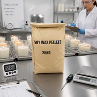 Vente en gros de flocons de cire de soja 100% pure et naturelle pour la fabrication de bougies parfumées sans fumée, respectueux de l'environnement, fourni par l'usine, sac de 25 kg