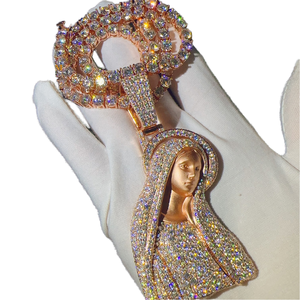 Hip Hop Custom Moissanite Sterling Silver 925 Gold Plated <b>Iced</b> <b>Out</b> Fashion Pendant with Baguette Cut Claw Setting GRA Certified - Product Image 1