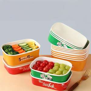 Tazón de Comida para Llevar al por Mayor para Restaurantes, Tazón de Ensalada Desechable de Papel Kraft con Fondo Cuadrado, Caja de Almuerzo con Tapa - Product Image 6