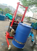 Pengangkat Drum Hidrolik Semi Elektrik 350kg Bertenaga Baterai, Dapat Dipindahkan, Dapat Diangkat dan Dimiringkan