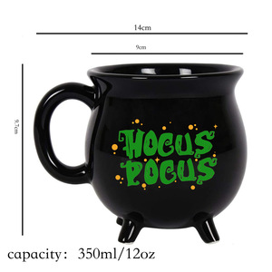 GZYSL creativo personalizable Halloween Witch's Brew <span class=keywords><strong>Caldero</strong></span> Taza <span class=keywords><strong>de</strong></span> cerámica 500ml taza <span class=keywords><strong>de</strong></span> café <span class=keywords><strong>de</strong></span> porcelana negra Logo accesorio <span class=keywords><strong>de</strong></span> fiesta - Product Image 4
