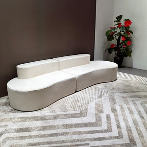 Sofá de anacardo inusual con diseño curvo, sala de estar de tela, sofá de compresión de vacío transfronterizo - Product Image 4